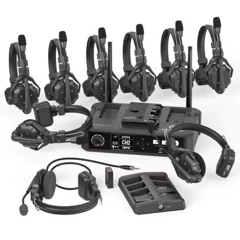 Hollyland Solidcom C1-TalkBack Intercom System with 9 Headsets and HUB Base (1.9 GHz)