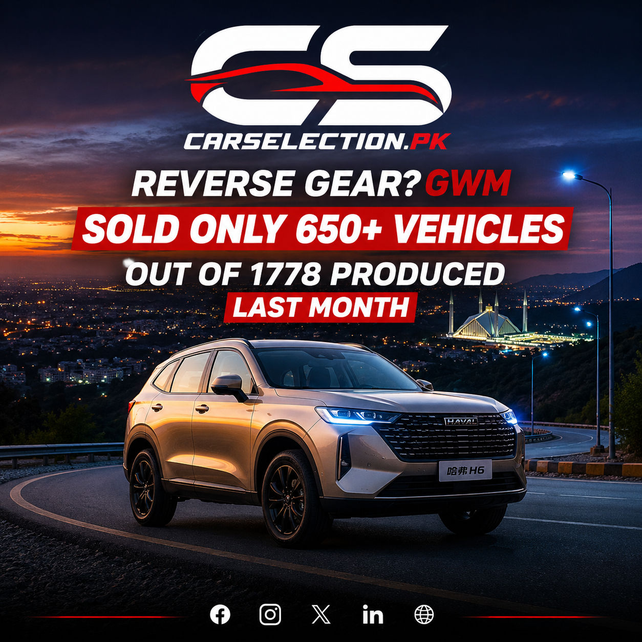 GWM Pakistan produced 1,778 vehicles but sold only 650+ last month. Is Haval and GWM facing a sales slowdown amid rising SUV competition in Pakistan?