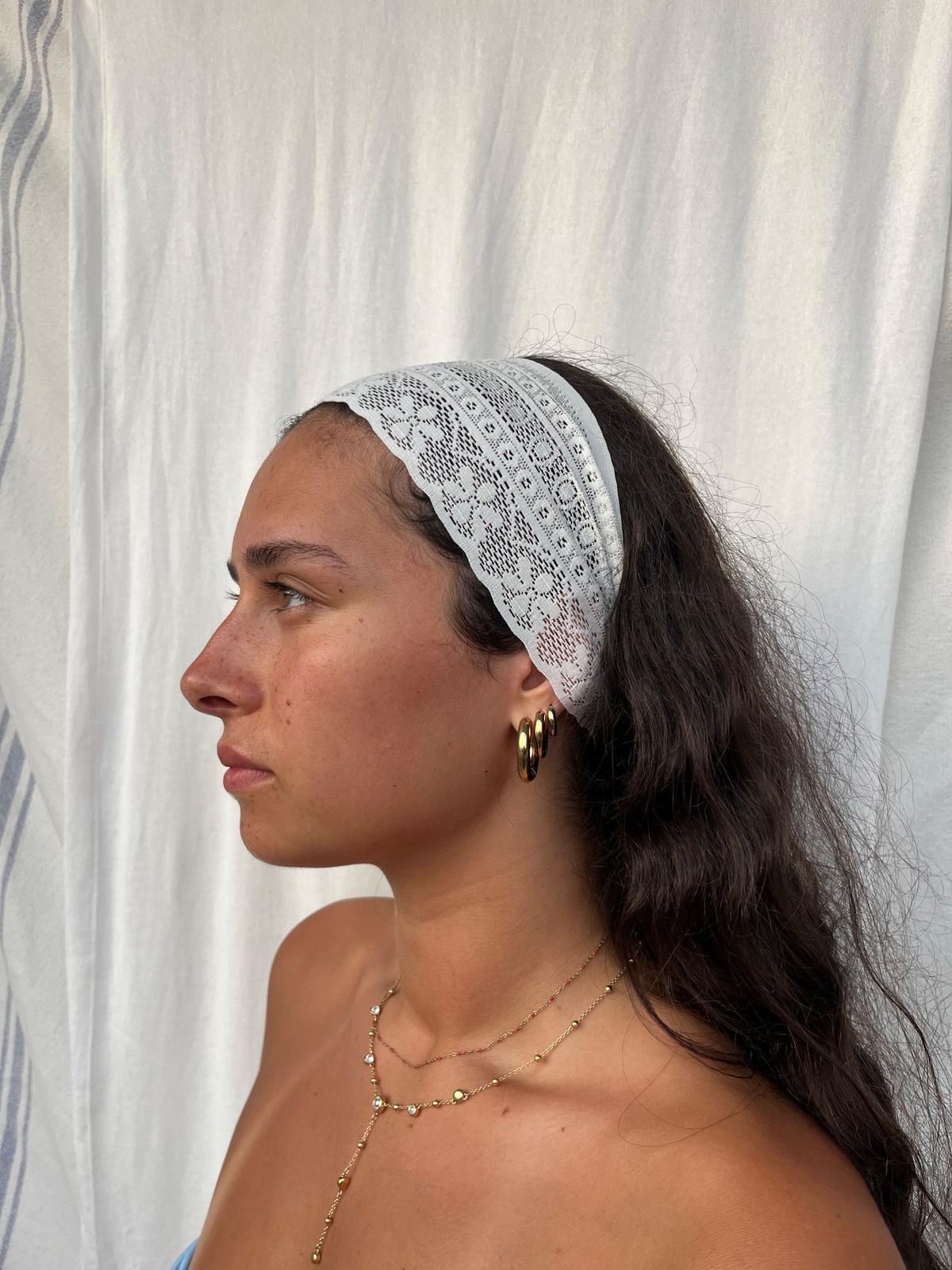 Wide White Elastic Headband 2