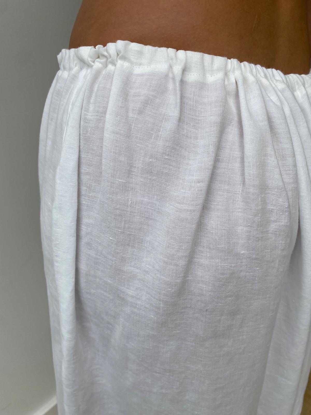 Adjustable White Linen Trousers 6
