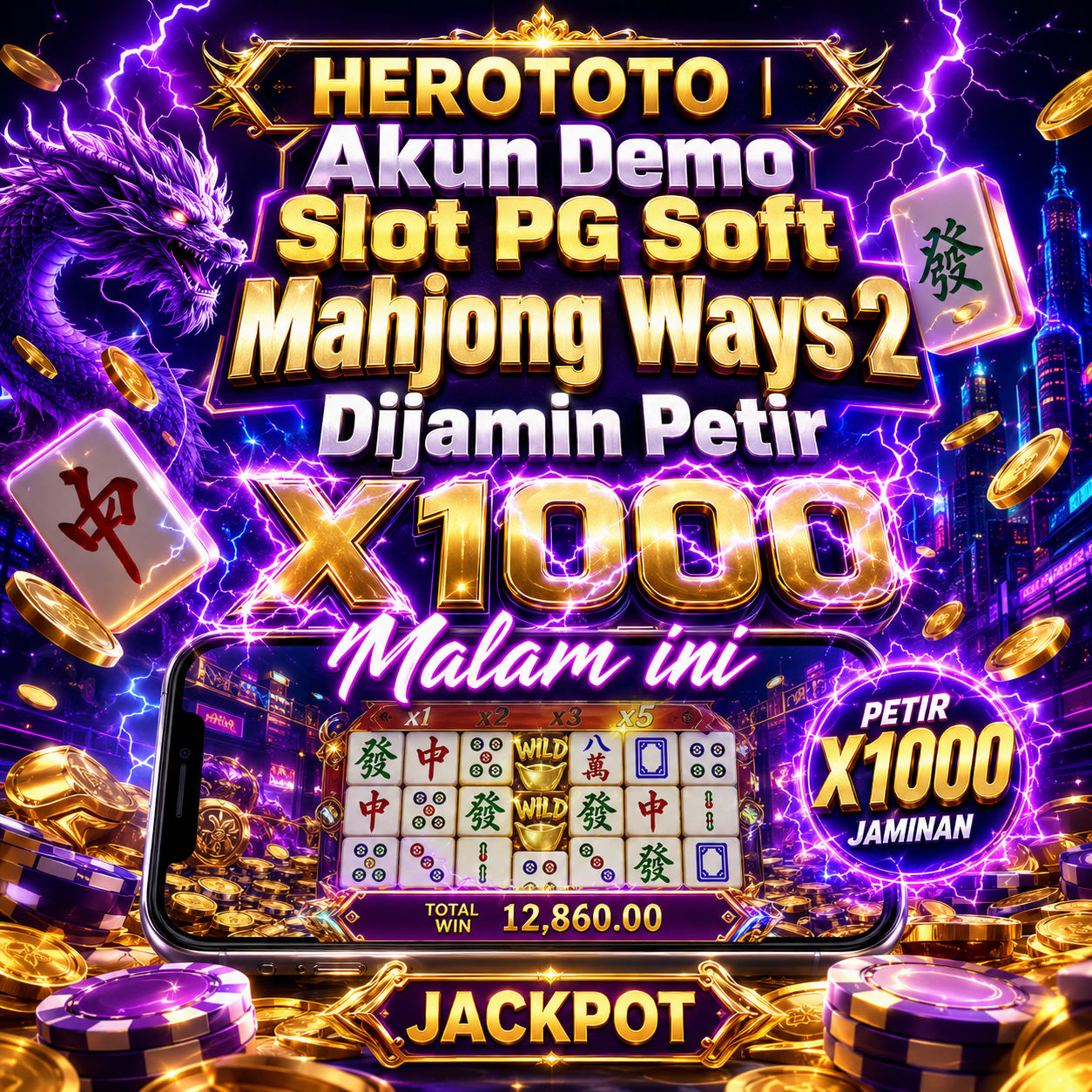 HEROTOTO | Akun Demo Slot PG Soft Mahjong Ways 2 Dijamin Petir X1000 Malam ini