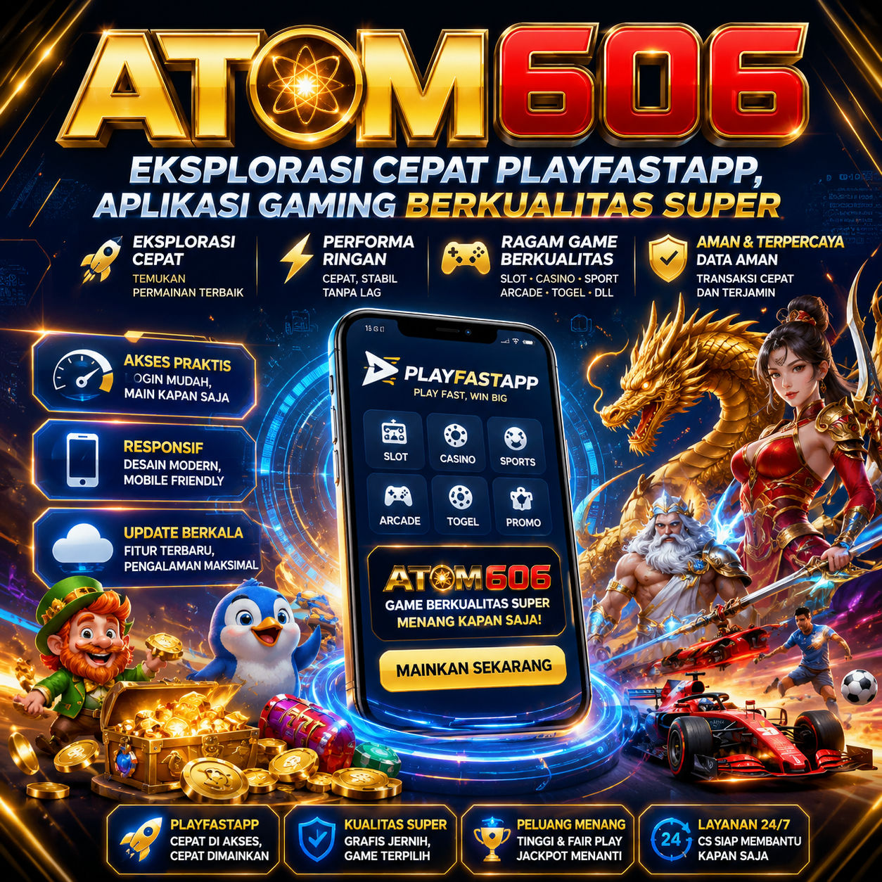 ATOM606 𒁍 Eksplorasi Cepat Playfastapp, Aplikasi Gaming Berkualitas Super