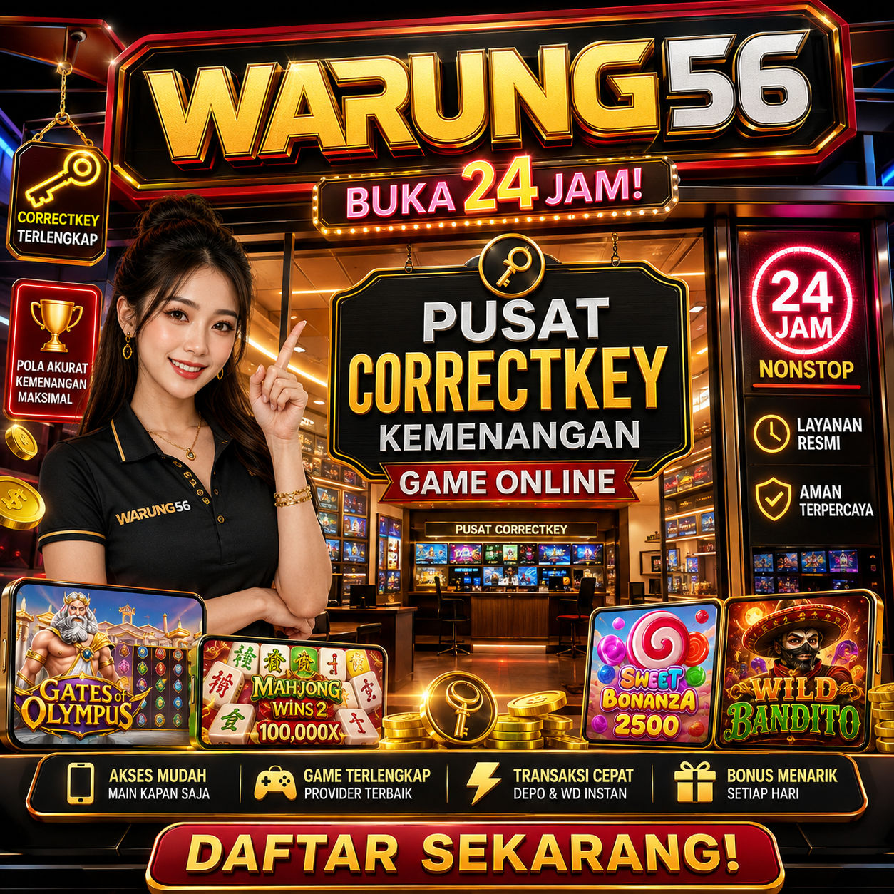 WARUNG56 $ Buka 24 Jam! Pusat Correctkey Kemenangan Game Online