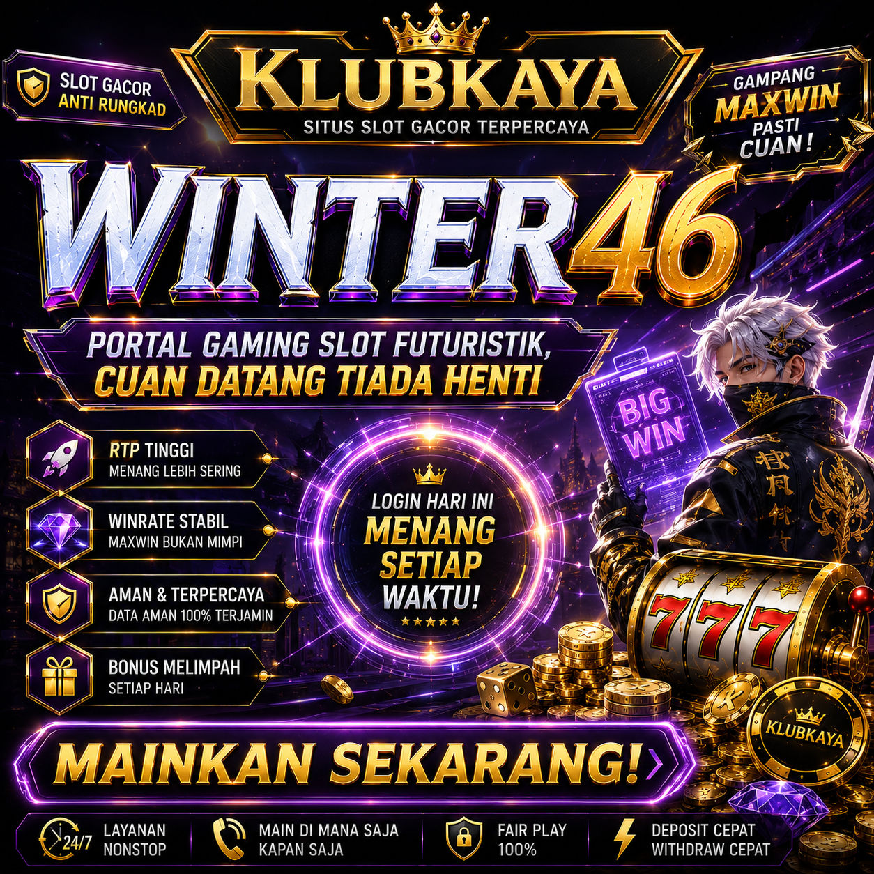 WINTER46 𤬦 PORTAL GAMING SLOT FUTURISTIK, CUAN DATANG TIADA HENTI