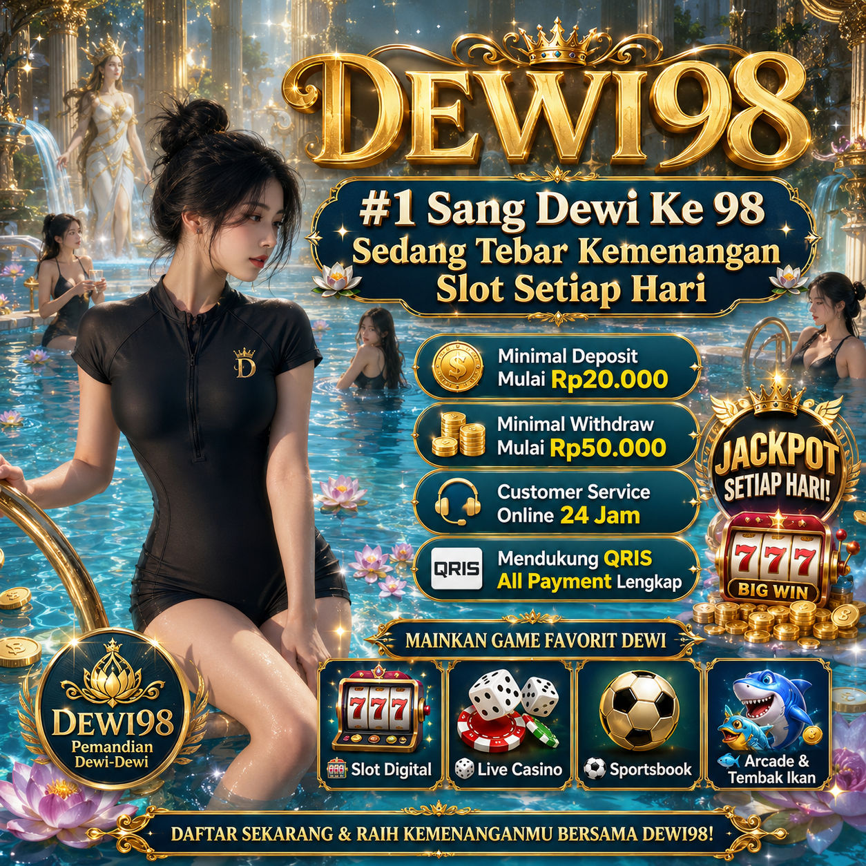 DEWI98 #1 Sang Dewi Ke 98 Sedang Tebar Kemenangan Slot Setiap Hari