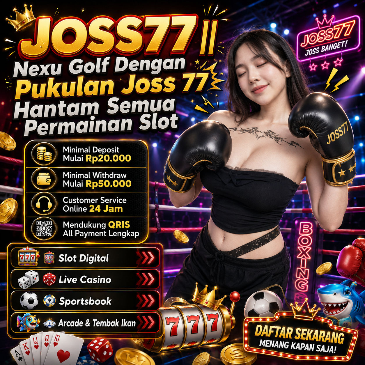 Galeri foto JOSS77 || Nexu Golf Dengan Pukulan Joss 77 Hantam Semua Permainan Slot di Manado