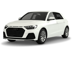 Audi A1 GB in weiss freigestellt mit Alufelge
