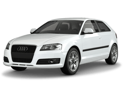 Audi A3 8P in weiss freigestellt mit Alufelge
