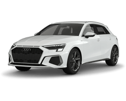 Audi A3 8Y in weiss freigestellt mit Alufelge