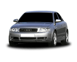 Audi A4 B6 in silber freigestellt mit Alufelge
