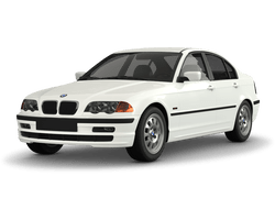 BMW 3er E46 in weiss freigestellt mit Alufelge