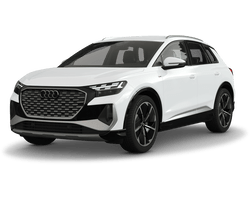 Audi Q4 FZ e-tron in weiss freigestellt mit Alufelge