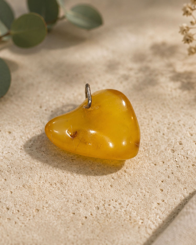 Amber Heart Shape(Big Raw)