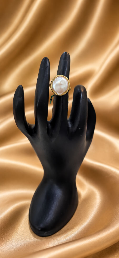 Beautiful mother of pearl set in a flexible metal case