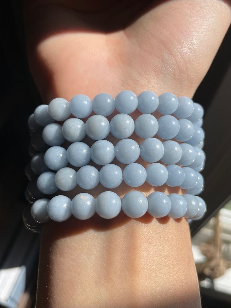 Angelite Bracelet for calmness, spiritual awareness and emotional balance