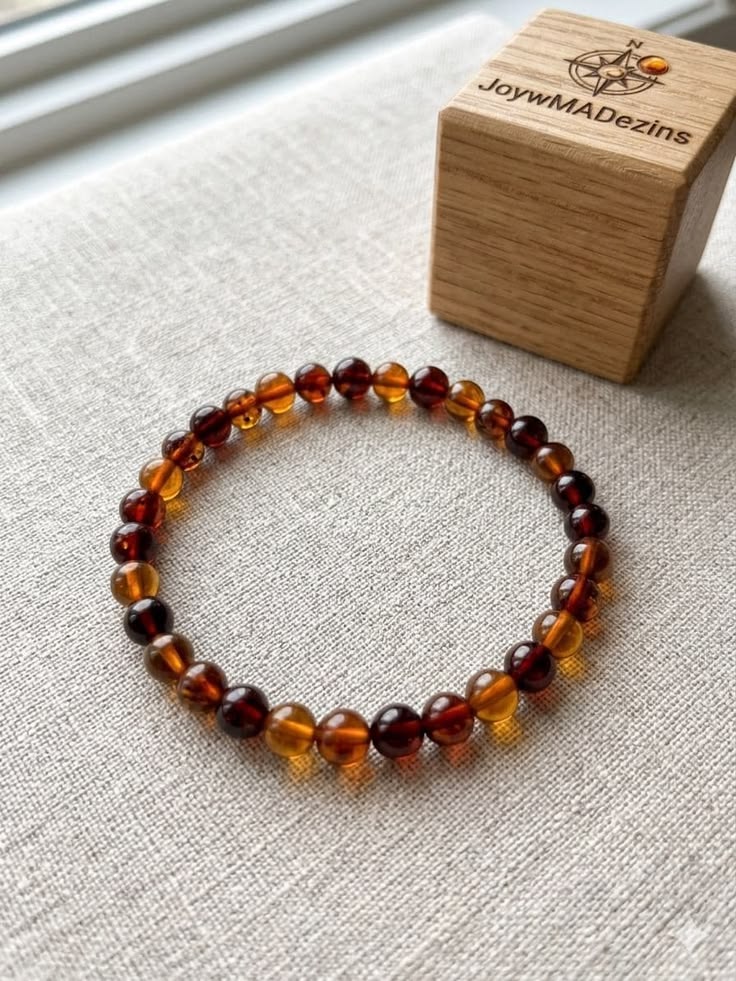 Natural Amber Bracelet for healing, positivity and energy balance
