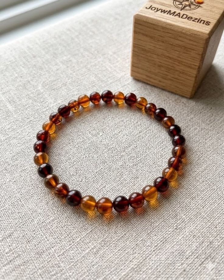 Natural Amber Bracelet for healing, positivity and energy balance