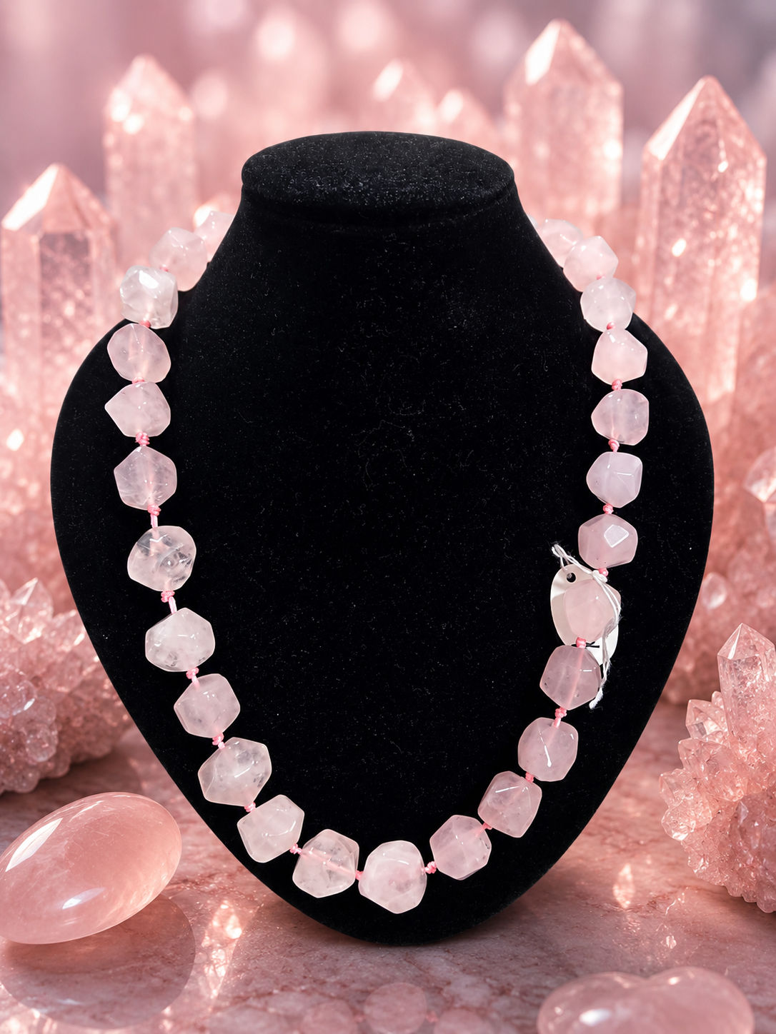 Rose quartz tumble garlamd