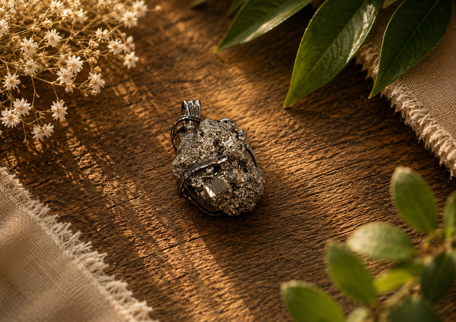 Raw Pyrite Pendant