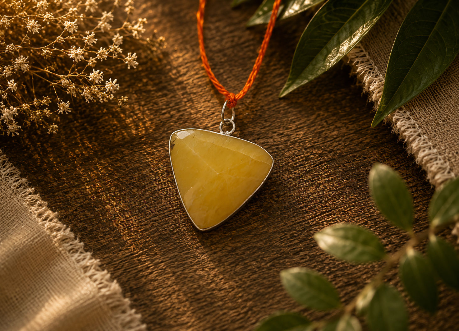 Yellow Calcite Pendant