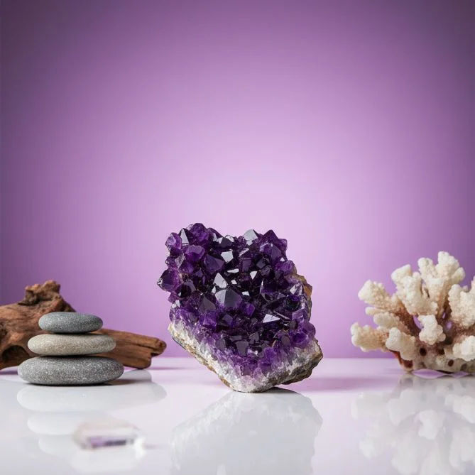 Amethyst Raw Mineral Cluster
