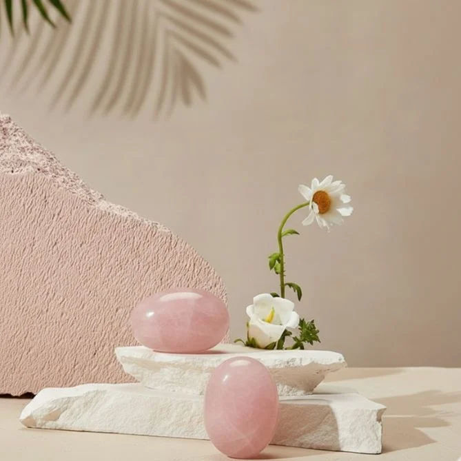 Rose Quartz Palm Stone