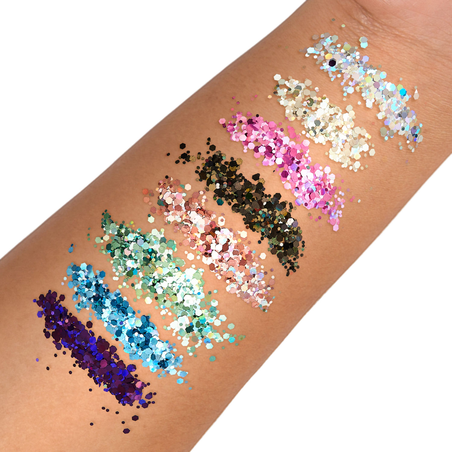 Holographic Glitter Eyeshadow Makeup Fix Gel Face Body Glue Unicorn Silver  Brush