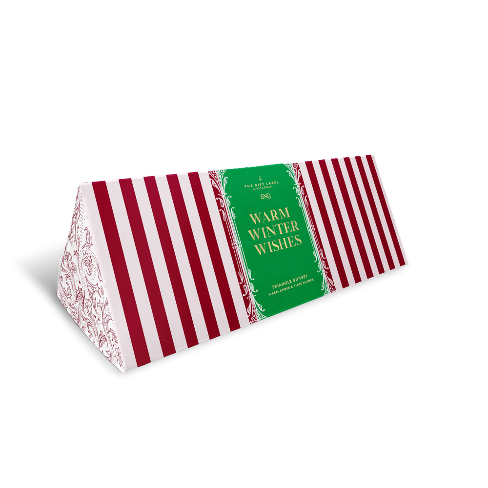 Festive triangle gift box - Candy cane wishes and mistletoe kisses