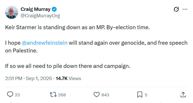 Craig Murray: Keir Starmer is standing down...