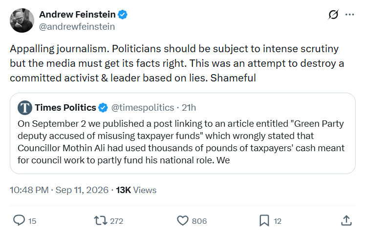 Andrew Feinstein: Appalling journalism...