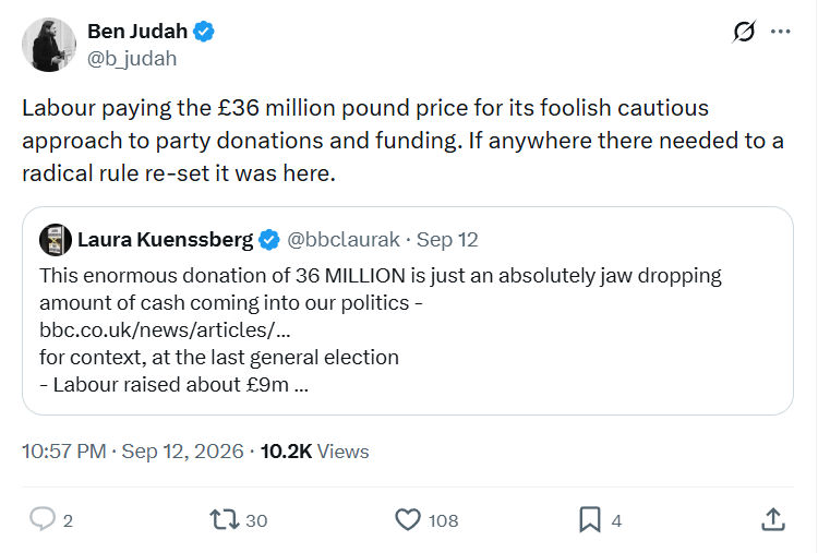 Ben Judah: Labour paying the £36 million...
