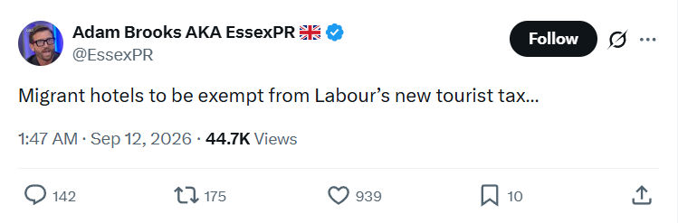 Adam Brooks: Migrant hotels to be exempt...