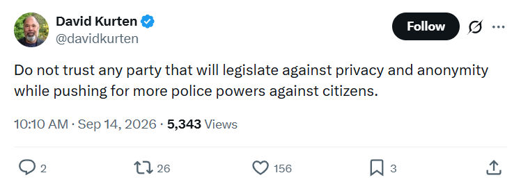 David Kurten: Do not trust any party...