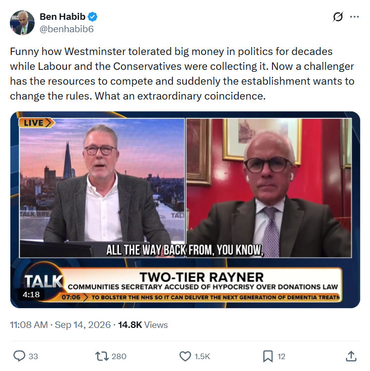 Ben Habib: Funny how Westminster tolerated...