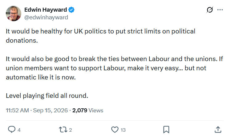 Edwin Hayward: It would be healthy for UK...