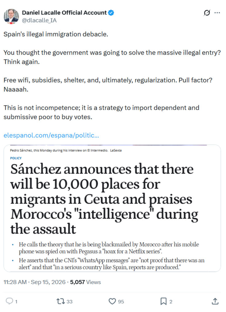 Daniel Lacalle: Spain's illegal immigration debacle...