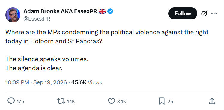 Adam Brooks: Where are the MPs condemning...