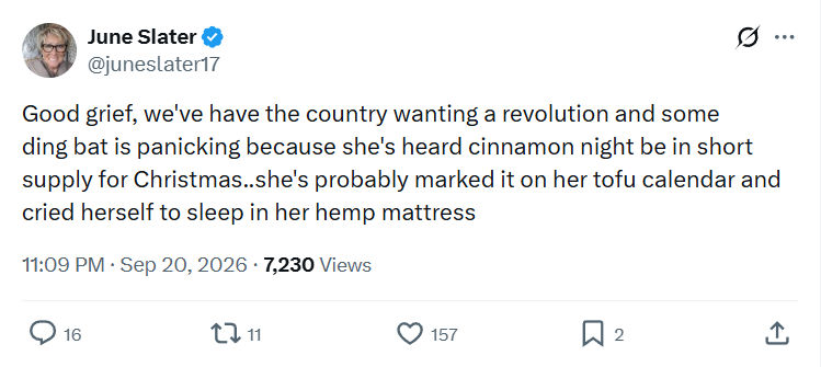 June Slater: Good grief, we've have the country...