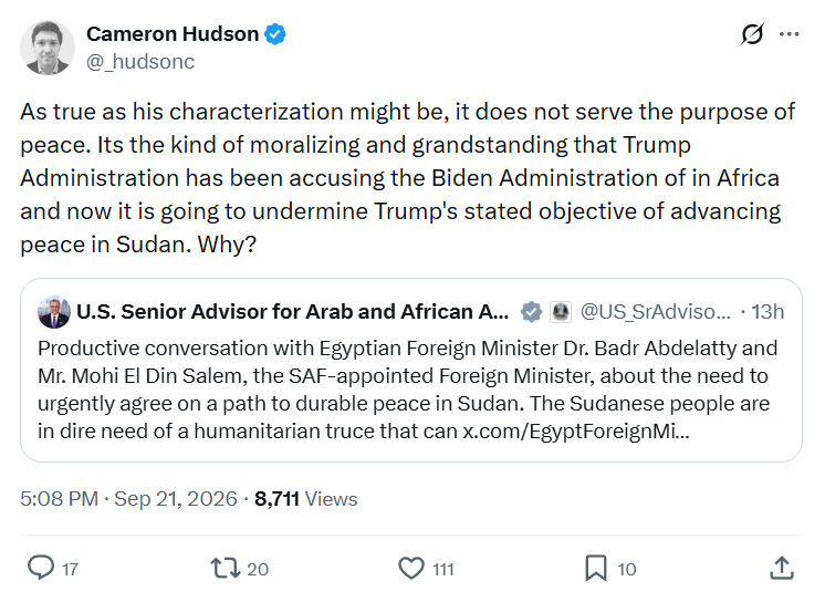 Cameron Hudson: As true as his characterization...