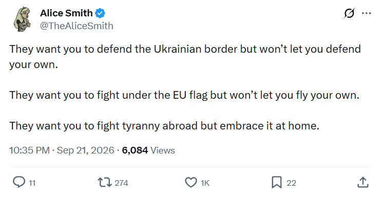 Alice Smith: They want you to defend the Ukrainian...