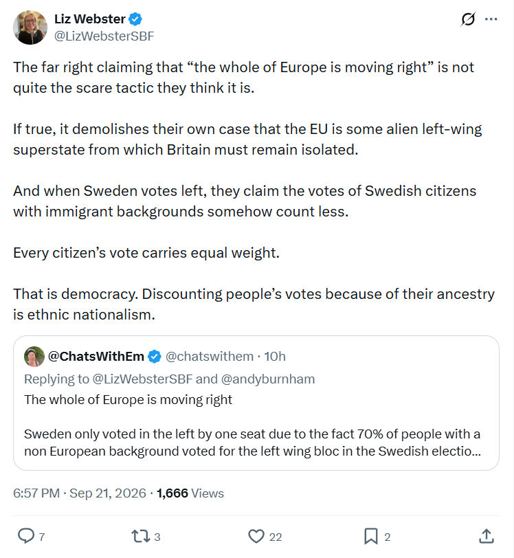 Liz Webster: The far right claiming that...