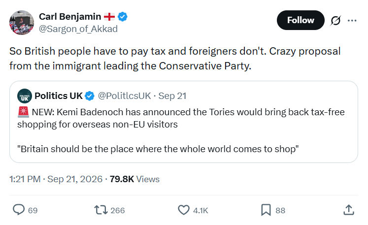 Carl Benjamin: So British people have to pay tax...