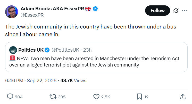 Adam Brooks: The Jewish community in this country...