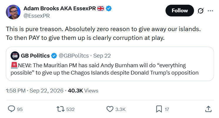 Adam Brooks: This is pure treason...