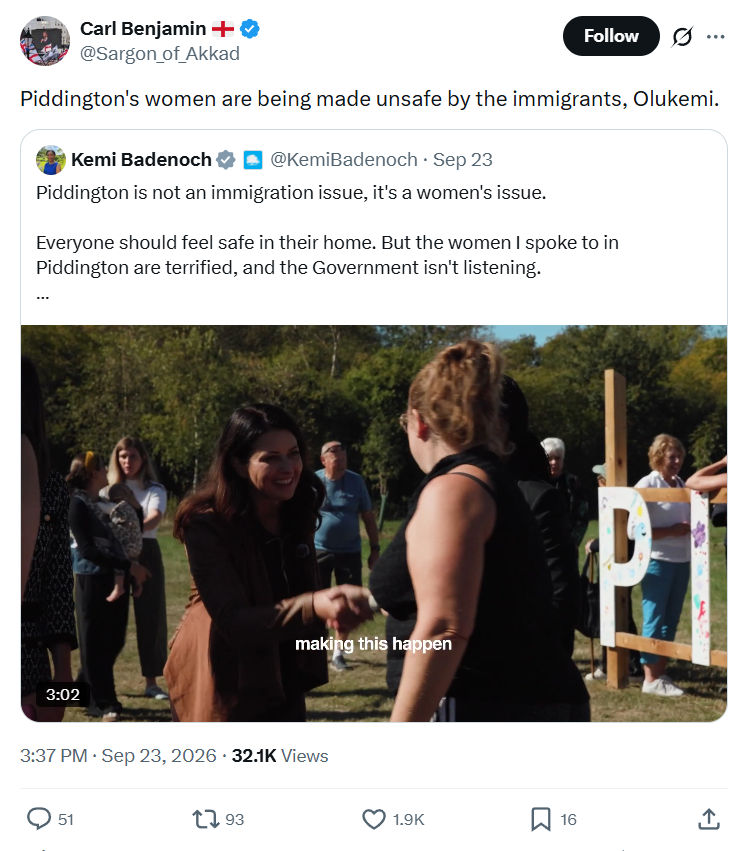 Carl Benjamin: Piddington's women are being...