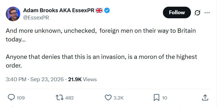 Adam Brooks: And more unknown, unchecked...