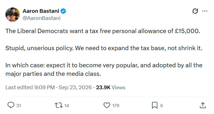Aaron Bastani: The Liberal Democrats want...