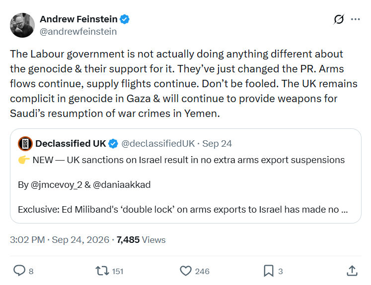 Andrew Feinstein: The Labour government is not actually...