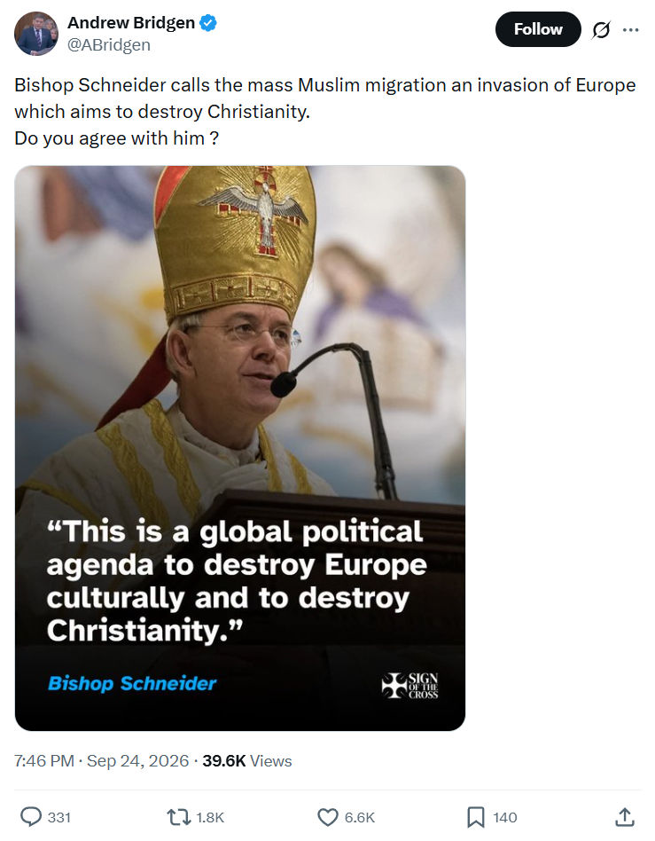 Andrew Bridgen: Bishop Schneider calls the mass...