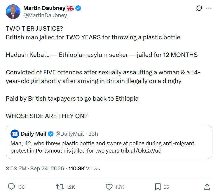 Martin Daubney: TWO TIER JUSTICE...